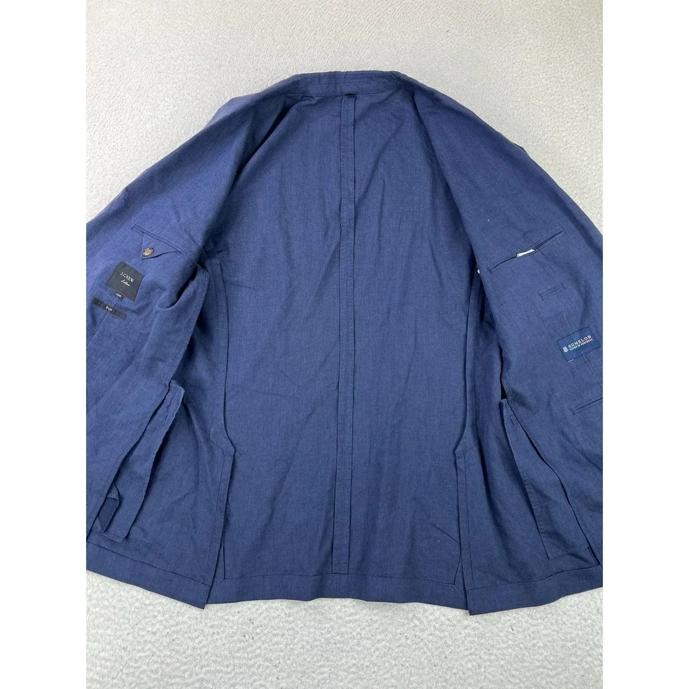 J.Crew Ludlow Blazer Mens 40R Blue Cotton Linen Slim Unstructured Somelos Coat